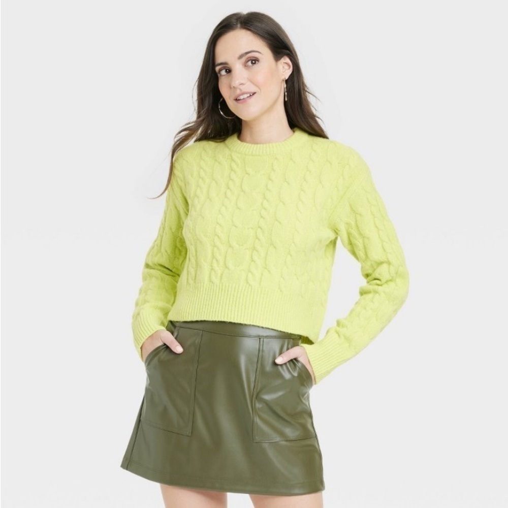 Women's Crewneck Pullover Sweater - A
New Day™ Light Green XS